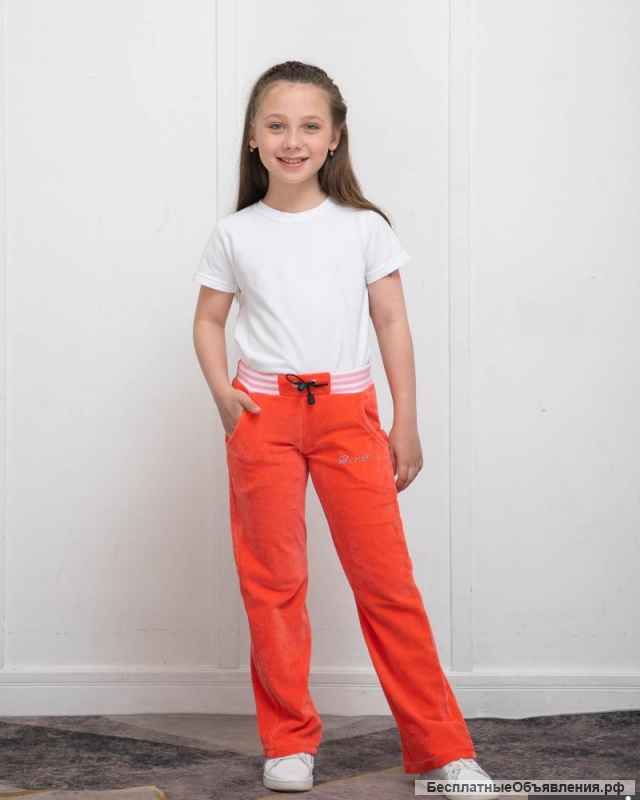 Спортивные брюки для девочек из велюра