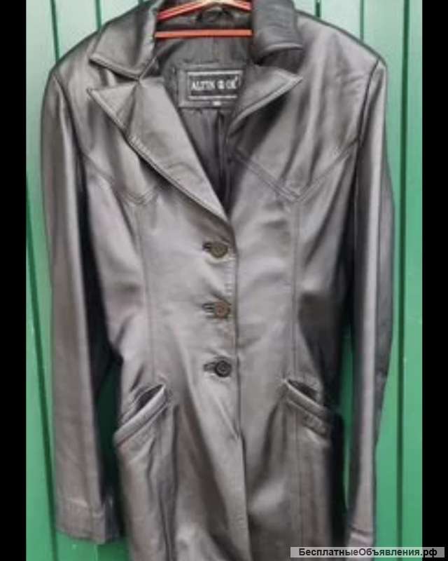 Кожаный женский пиджак