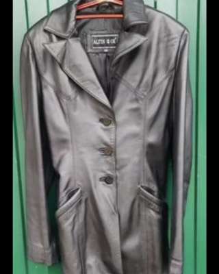 Кожаный женский пиджак