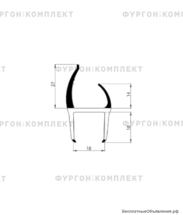 Уплотнитель резино-пластиковый для фургонов ворот