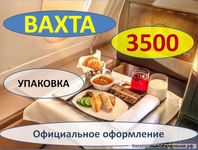 Вахта Упаковщик Еды в Самолет с Проживанием