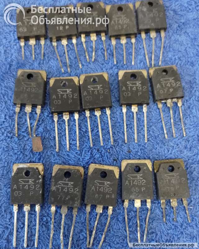 2SA1492 (A1492), SANKEN, JAPAN, PNP, 130W, 180V, 15A, 20MHz, MT-100 (TO3P) оригинальный ДЕМОНТАЖ