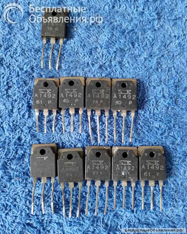 2SA1492 (A1492), SANKEN, JAPAN, PNP, 130W, 180V, 15A, 20MHz, MT-100 (TO3P) оригинальный ДЕМОНТАЖ
