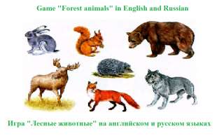 Игра "Лесные животные" на английском и русском