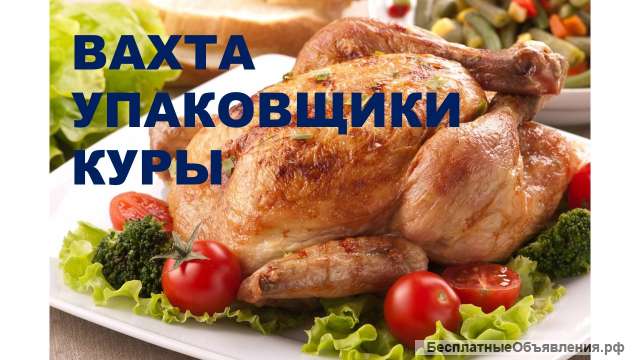 Упаковщики куры на вахту в Москву с питанием и проживанием