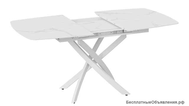 Стол обеденный раздвижной «Манхеттен» Т1 Цвет-Белый муар