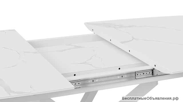 Стол обеденный раздвижной «Манхеттен» Т1 Цвет-Белый муар