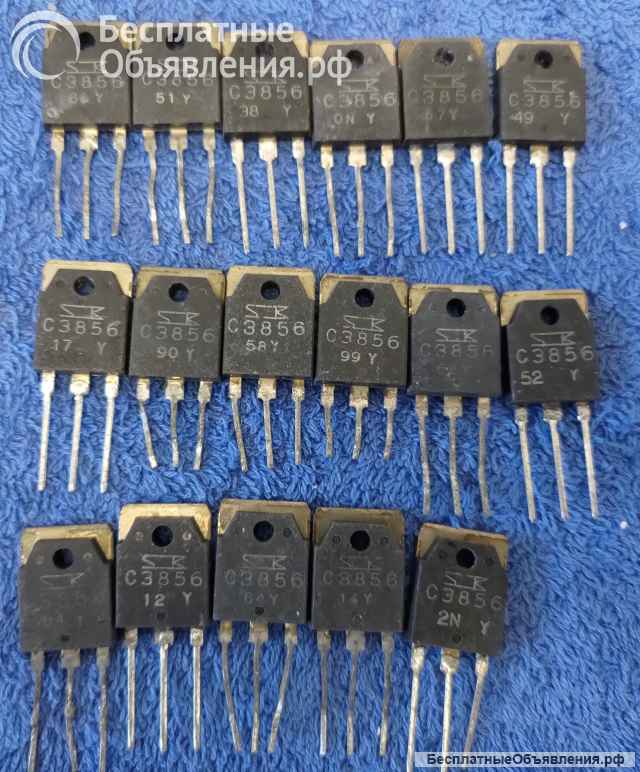 2SC3856 (C3856), SANKEN, JAPAN, NPN, 130W, 180V, 15A, 20MHz, MT-100 (TO3P) оригинальный ДЕМОНТАЖ