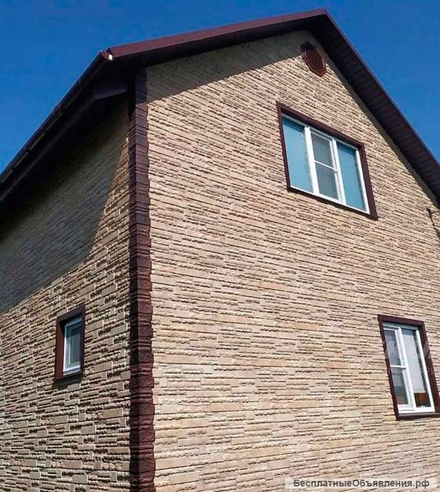 Фасадные панели под камень рваный