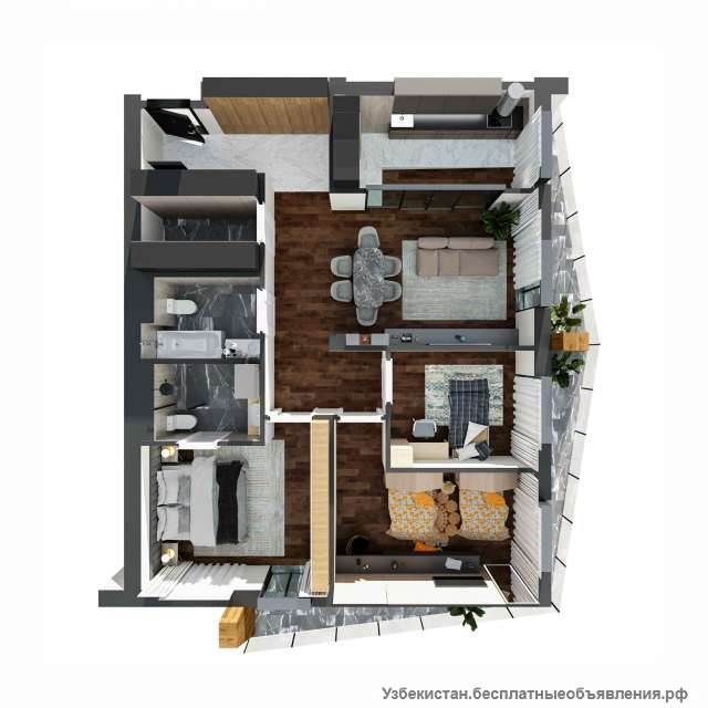 Трехкомнатную квартиру 109 кв.м. в Ташкенте