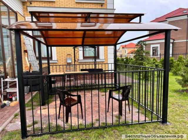 Ворота проф-лист, кованные