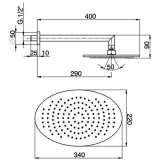 Верхний душ с держателем Cisal Shower DS01349021