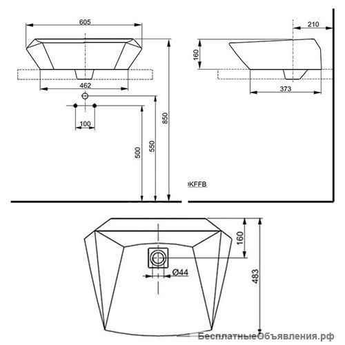 Раковина Toto Jewelhex LW681B