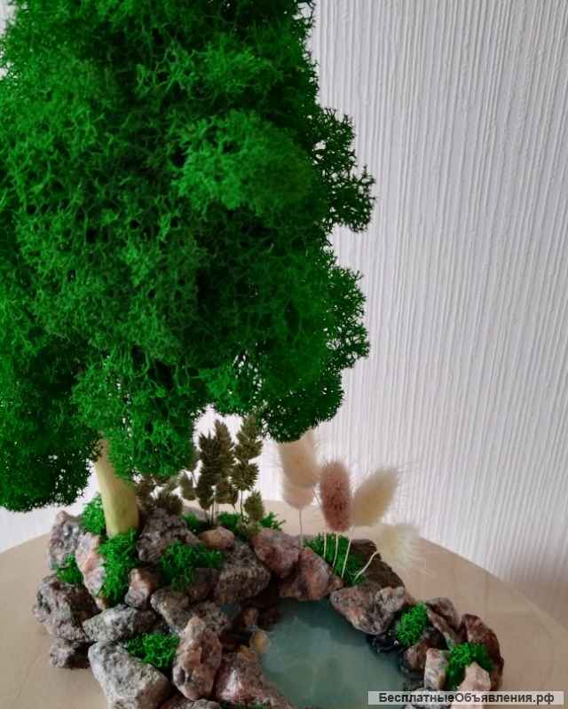 Декор из стабилизированного мха и эпоксидной смолы