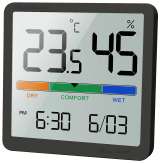 Термометр-гигрометр с часами и календарём VOCOO 323