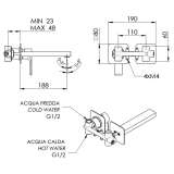 Смеситель из стены Daniel Reflex RX632PNP