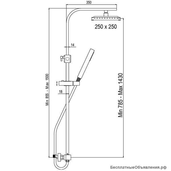 Душевая стойка AQG Bold