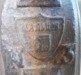 Утюг старинный чугунный, конец 19 века, завод Мальцова, 3, с гербом, в хорошем состоянии