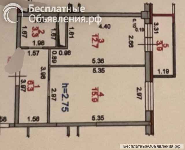 1 к.кв. 38 м2 ПМР Империал