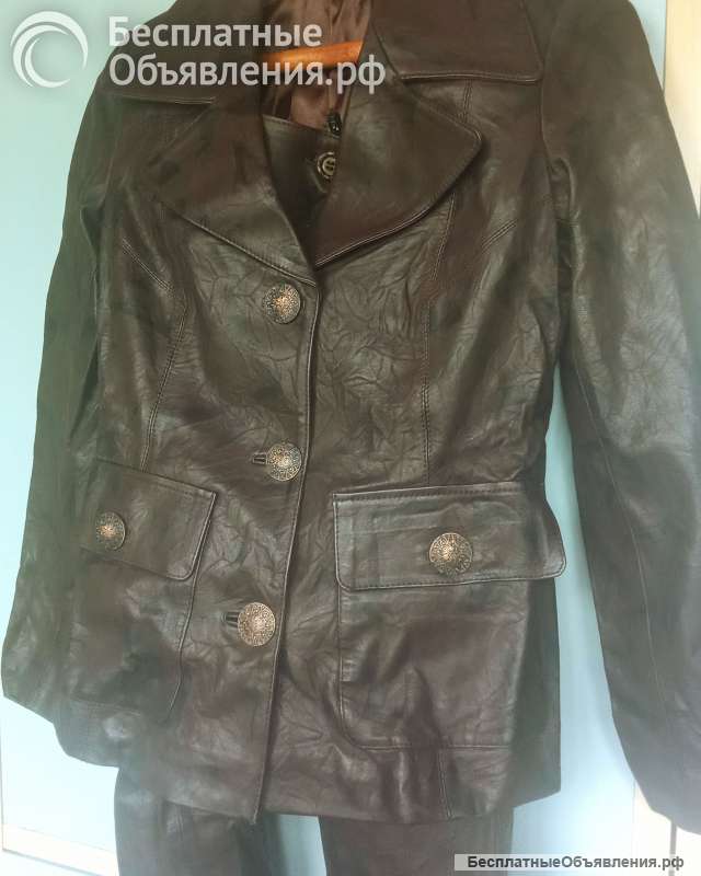 Кожаный женский костюм, камуфляж