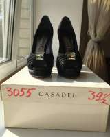 Туфли casadei италия новые размер 39 замшевые черные платформа сваровски стразы swarovski