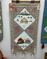 Панно лоскутное (картина из ткани с орнаментом)