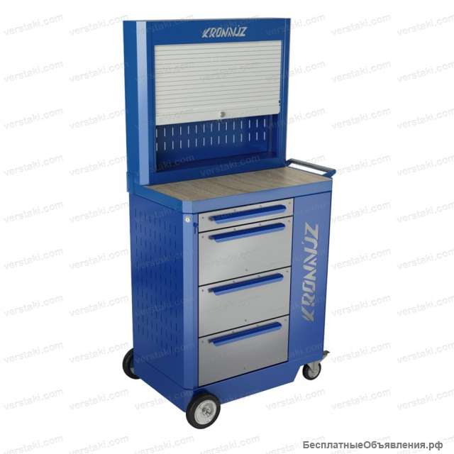 Инструментальная тележка KronVuz c навесным экраном и роллетой TB 401-SR