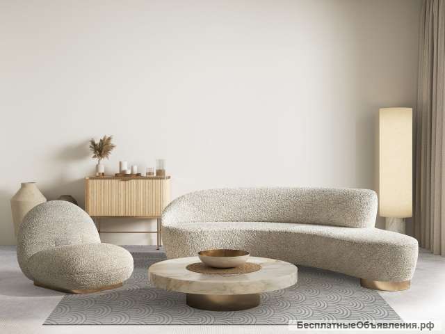 Ковер бежевый хлопковый в стиле ART DEKO