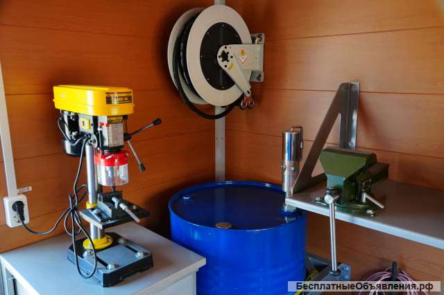 Передвижная автомастерская с КМУ на базе ГАЗ и синхронным генератором