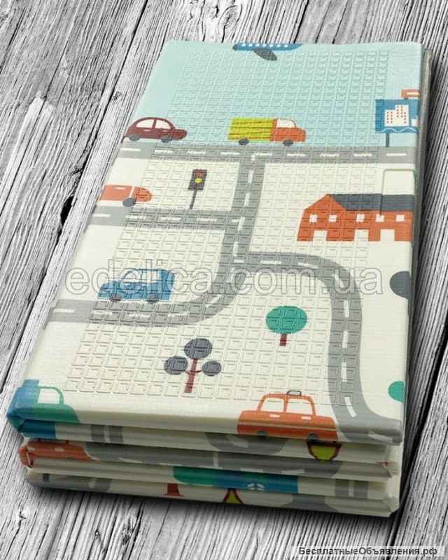 Термоковрик деский двусторонний складной для ползания