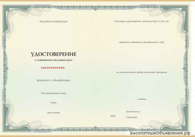 Повышение квалификации/ профессиональная переподготовка