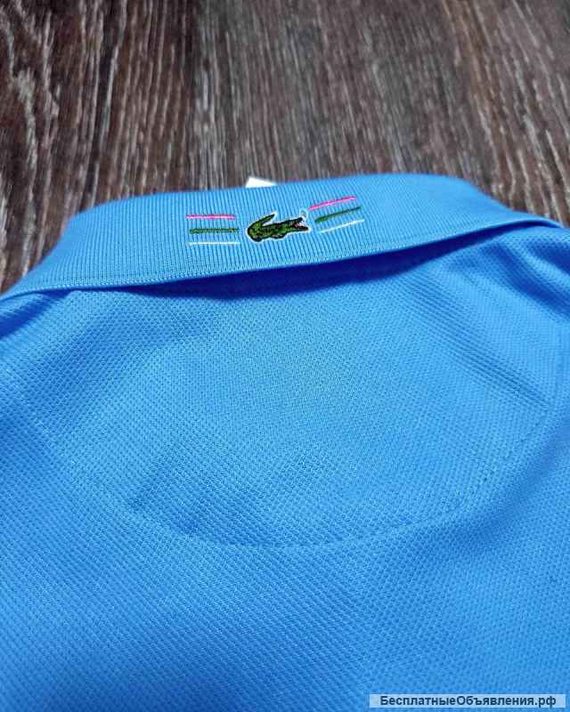 Поло Lacoste голубое
