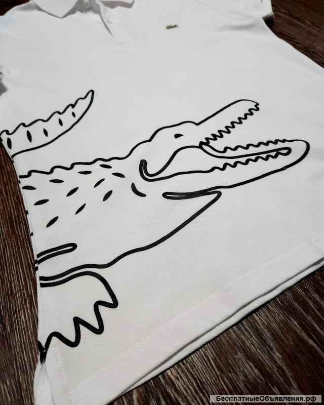 Поло Lacoste белое