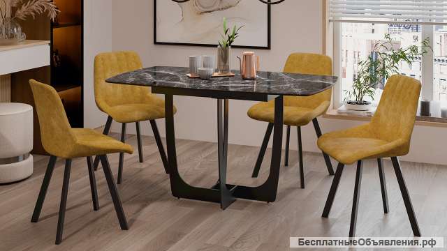 Стол обеденный «Орфей» Цвет-Черный муар