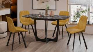 Стол обеденный «Орфей» Цвет-Черный муар