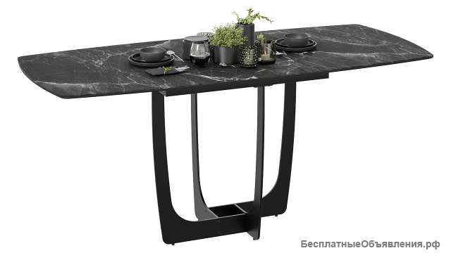 Стол обеденный «Орфей» Цвет-Черный муар