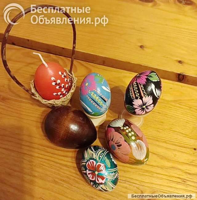 Деревянные пасхальные яйца. Пасхальный набор.
