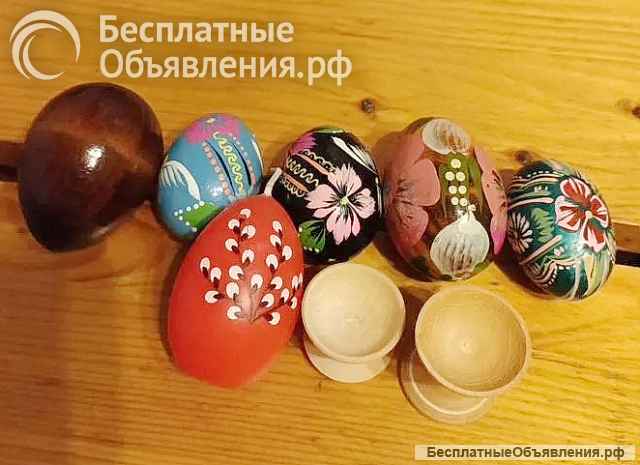 Деревянные пасхальные яйца. Пасхальный набор.