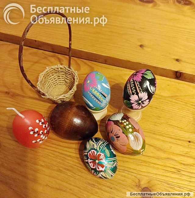 Деревянные пасхальные яйца. Пасхальный набор.