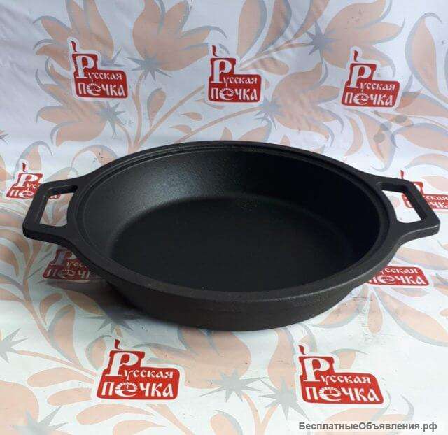 Сковорода чугунная 380 мм с крышкой