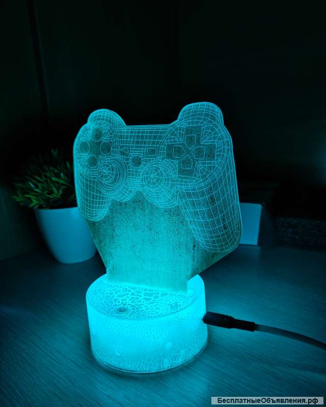 Светодиодный 3D RGB Ночник-Светильник 16 Цветов