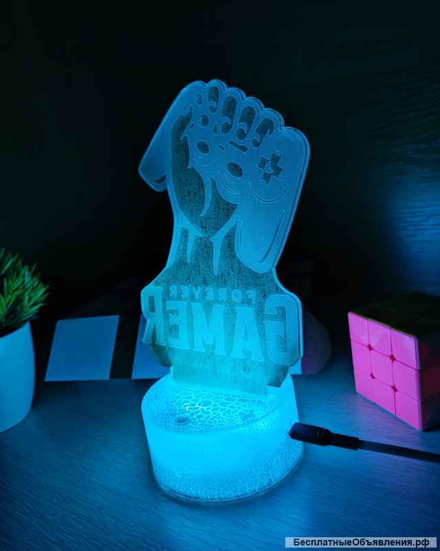 Светодиодный 3D RGB Ночник-Светильник 16 Цветов
