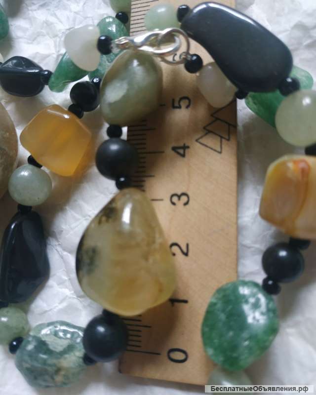 Агатовые бусы натуральный камень агат Индия