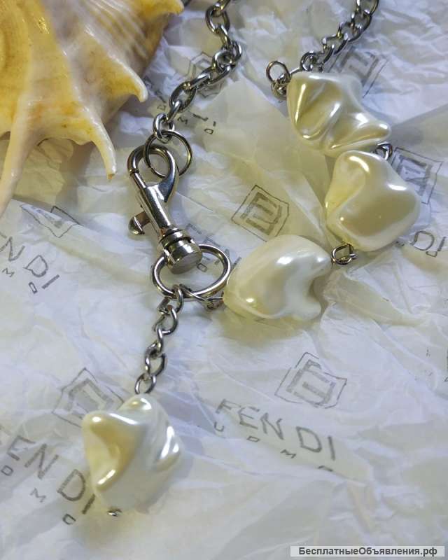 Новая цепочка колье с барочным жемчугом застёжка карабин