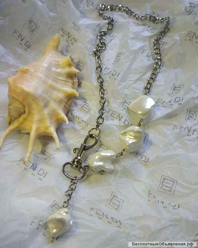 Новая цепочка колье с барочным жемчугом застёжка карабин