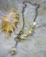 Новая цепочка колье с барочным жемчугом застёжка карабин