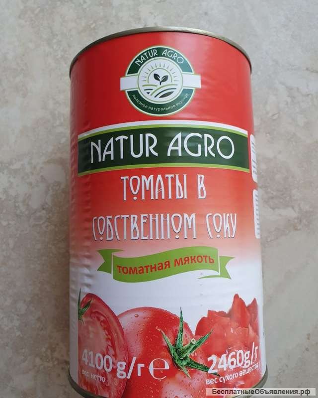 Резаные томаты в собственном соку (Дайс томаты, Краш томаты, пульпа томатная)