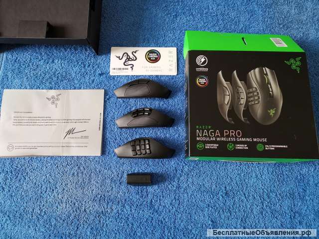 Запчасти к Razer Naga Pro - сменные панельки и переходник провод-донгл оригинальные НОВЫЕ