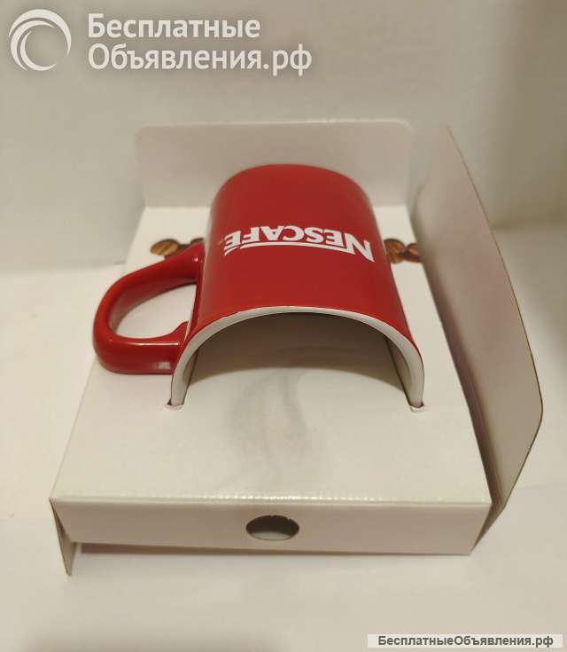 Бокал кружка подарочная керамическая "Nescafe", 380 мл. Новая.