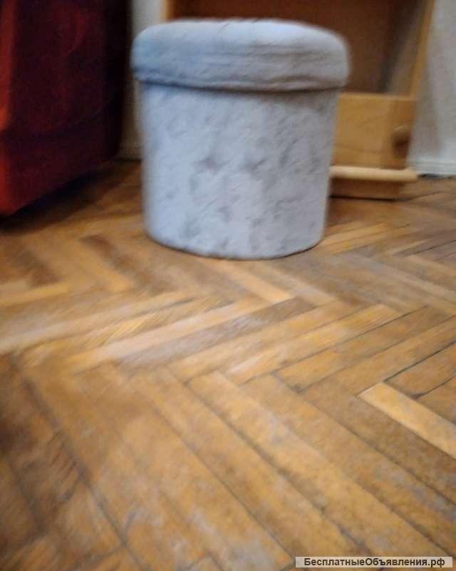 Пуфик, круглый, натуральный бархат